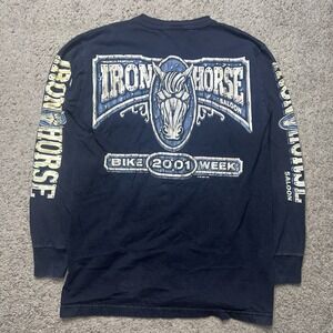 Iron Horse Saloon Bike Week 2001 Black Long Sleeve T-Shirt Small